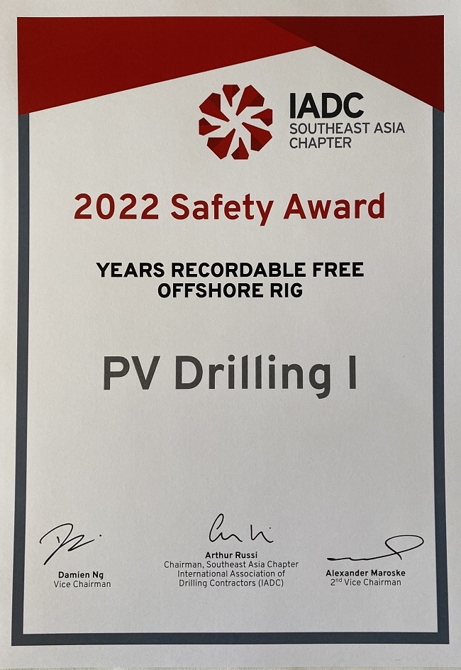 PV Drilling nhận hai giải thưởng quốc tế về thành tích an toàn