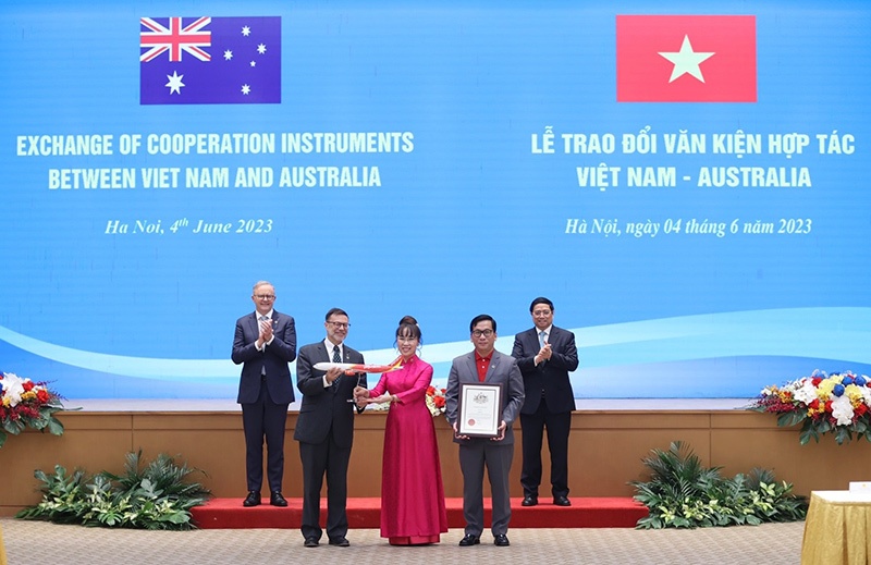 Thủ tướng hai nước Việt Nam, Úc chứng kiến lễ công bố đường bay thẳng TP HCM - Brisbane của Vietjet