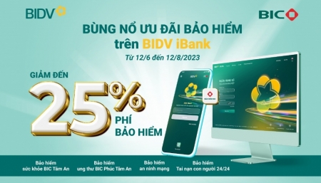 Ưu đãi tới 25% khi mua bảo hiểm BIC qua ứng dụng Omni BIDV iBank