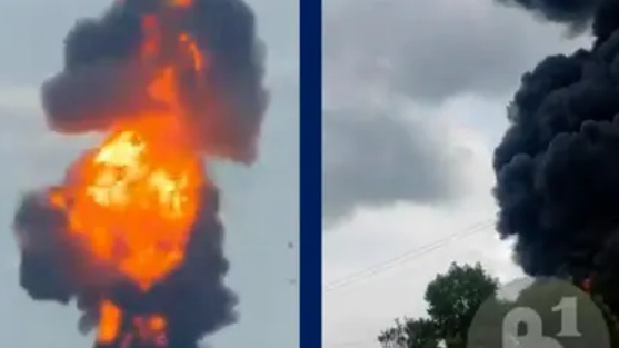 Cháy bồn nhiên liệu tại kho chứa dầu thuộc vùng Voronezh của Nga