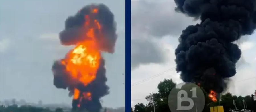 Cháy bồn nhiên liệu tại kho chứa dầu thuộc vùng Voronezh của Nga