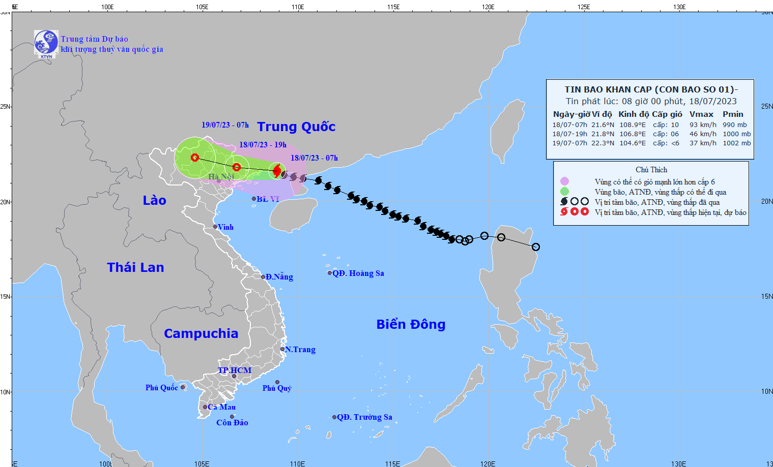 Bão số 1 giảm cấp, cách Quảng Ninh 100km