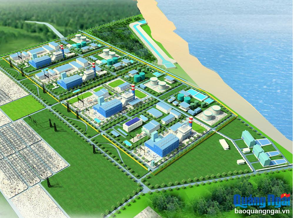 Phối cảnh cụm các dự án điện khí tại khu kinh tế Dung Quất.    