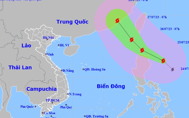 Siêu bão Doksuri hướng vào Biển Đông