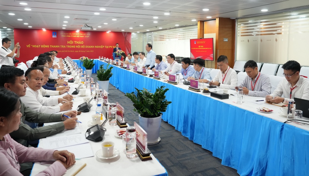 Hội thảo “Hoạt động thanh tra trong nội bộ doanh nghiệp tại PV GAS” với sự tham gia của Đoàn thanh tra Nhà nước Lào, đại diện lãnh đạo Vụ Hợp tác quốc tế Thanh tra Chính phủ Việt Nam và PV GAS