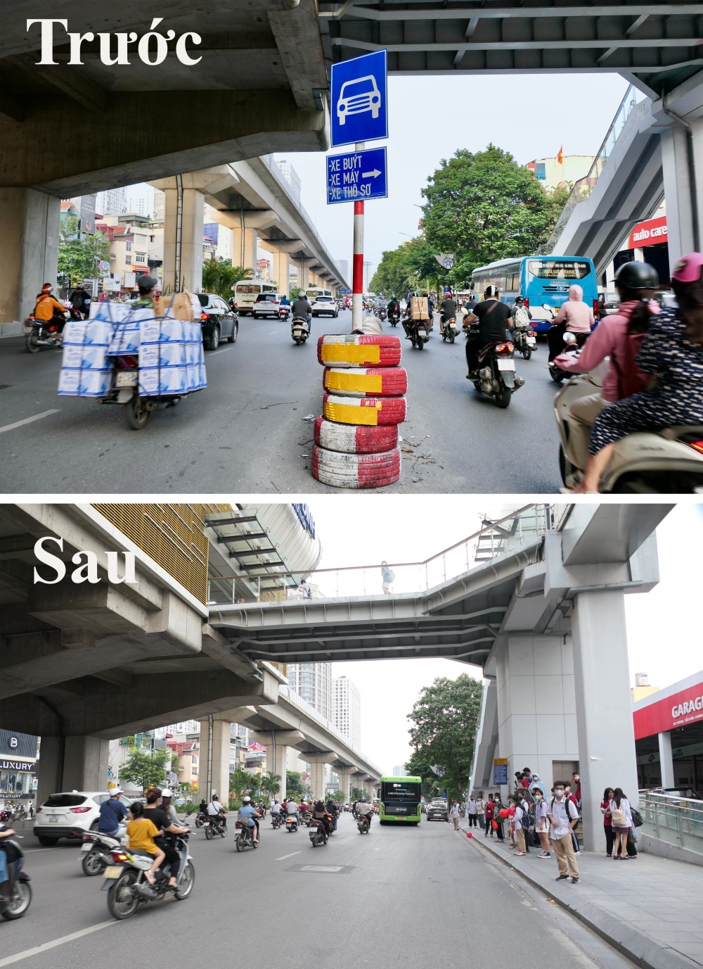 Hà Nội: Dỡ bỏ dải phân cách cứng trên đường Nguyễn Trãi