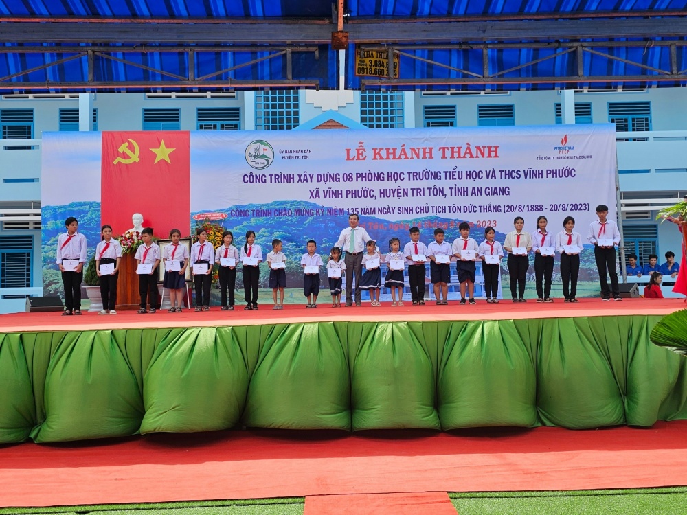 PVEP tài trợ 5 tỷ đồng xây dựng Trường Tiểu học và THCS Vĩnh Phước, tỉnh An Giang