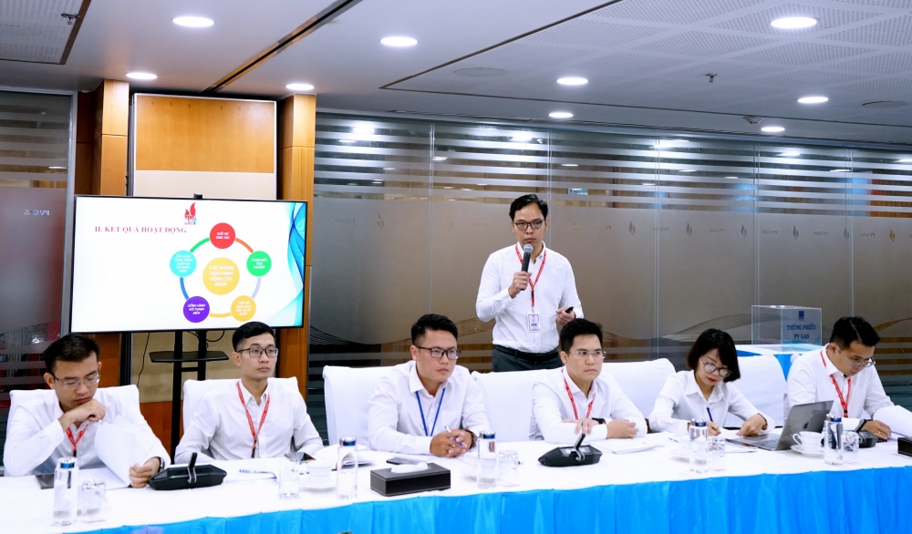 Mở đầu Hội nghị, đồng chí Lê Hoài Bắc – Bí thư Đoàn Thanh niên PV GAS đã báo cáo tình hình công tác từ đầu nhiệm kỳ 2022 – 2027 và sơ kết 7 tháng đầu năm 2023.