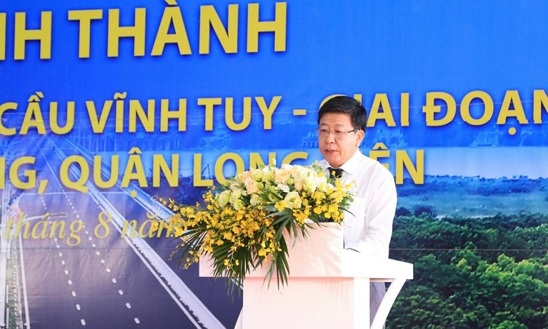 Phó Chủ tịch UBND TP Hà Nội Dương Đức Tuấn phát biểu tại Lễ Khánh thành