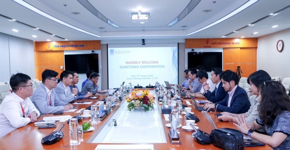 Lãnh đạo hai bên thảo luận về hình thức hợp tác phát triển chuỗi dự án điện khí LNG Vân Phong
