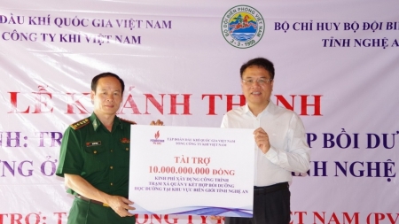 PV GAS tài trợ 10 tỷ đồng xây dựng Trạm xá quân dân y kết hợp bồi dưỡng học đường khu vực biên giới tỉnh Nghệ An