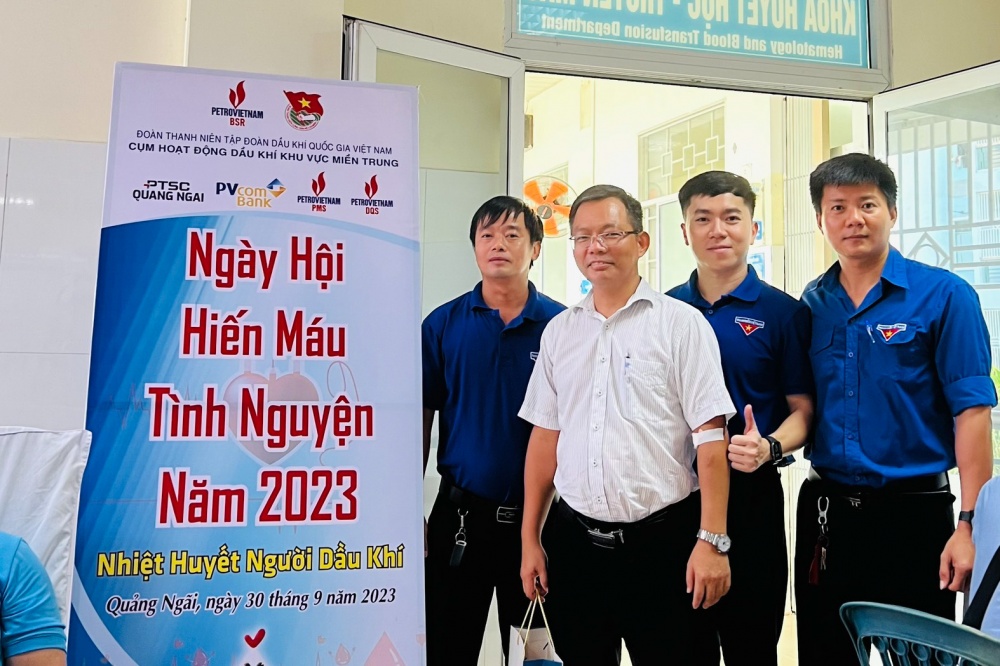 Tuổi trẻ BSR phối hợp cùng Cụm hoạt động Dầu khí miền Trung tổ chức hiến máu tình nguyện năm 2023 Tuổi trẻ BSR phối hợp cùng Cụm hoạt động Dầu khí miền Trung tổ chức hiến máu tình nguyện năm 2023