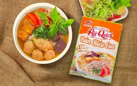 Có ngay tô bún riêu cua ngon đúng điệu tại nhà với gia vị nêm sẵn Aji-Quick® Bún Riêu Cua