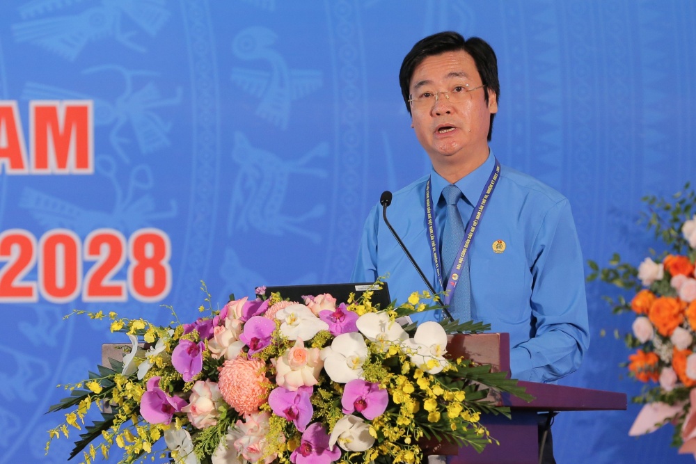 Đồng chí Nguyễn Mạnh Kha - Phó Chủ tịch CĐ DKVN phát biểu tại Đại hội.