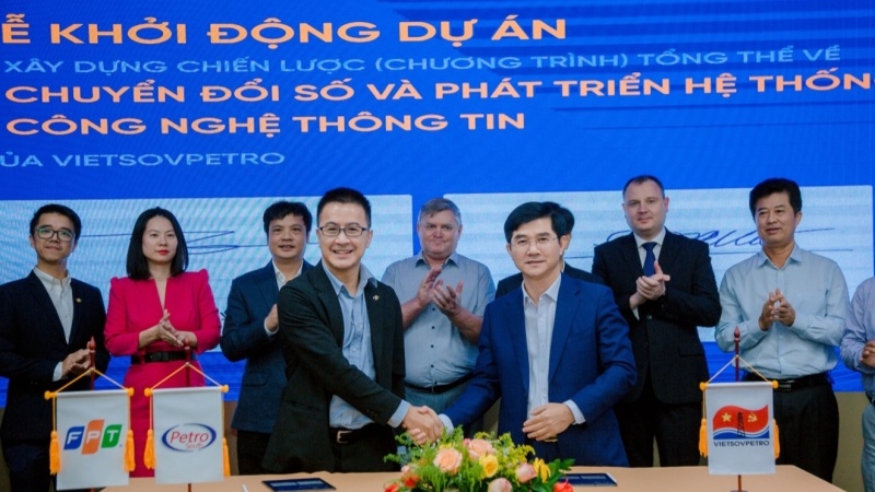 Liên doanh Việt-Nga Vietsovpetro và Liên danh Nhà thầu FPT-Petro South ký Biên bản khởi động dự án bằng hình thức số hóa.