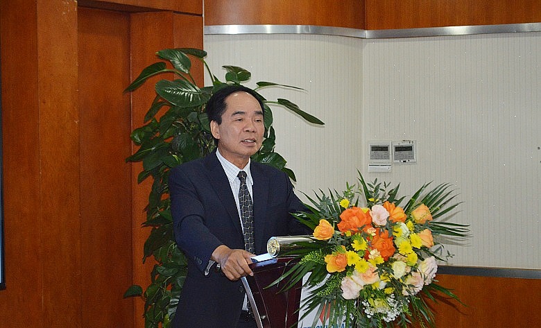 Chủ tịch Hội Dầu khí Việt Nam Nguyễn Quốc Thập phát biểu tại Lễ ký kết.