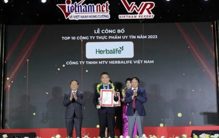 Herbalife Việt Nam được vinh danh Top 10 Công ty Thực phẩm Uy tín lần thứ 3 liên tiếp