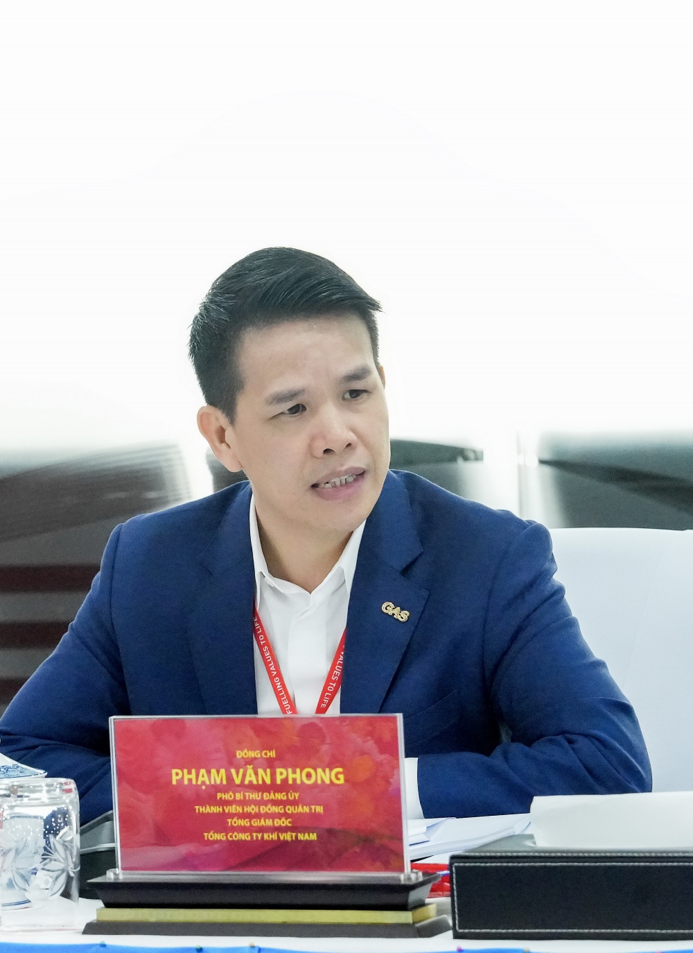 Đồng chí Phạm Văn Phong - Phó Bí thư Đảng ủy, Thành viên HĐQT, Tổng giám đốc PV GAS phát biểu tại Hội nghị