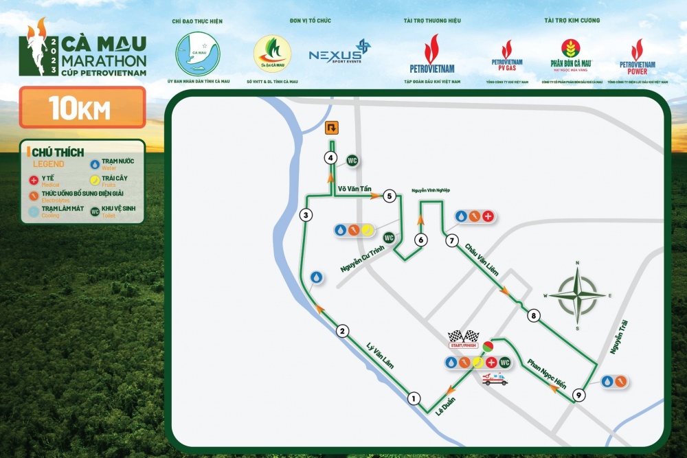 Bản đồ đường chạy cự ly 10km.