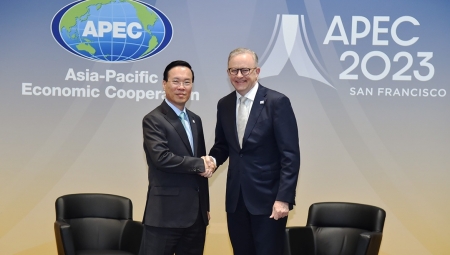 APEC 2023: Chủ tịch nước Võ Văn Thưởng tiếp Thủ tướng Australia Anthony Albanese