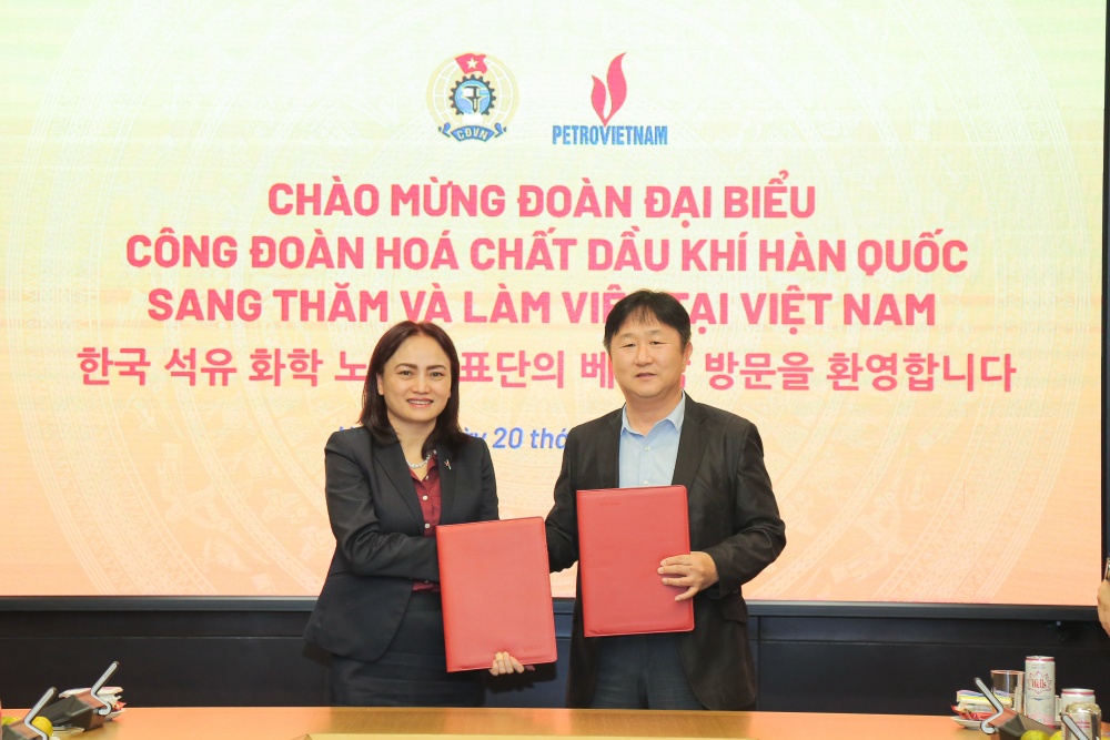 Công đoàn Dầu khí Việt Nam tiếp tục thúc đẩy mối quan hệ hợp tác với Công đoàn Hóa chất ngành Dầu khí Hàn Quốc