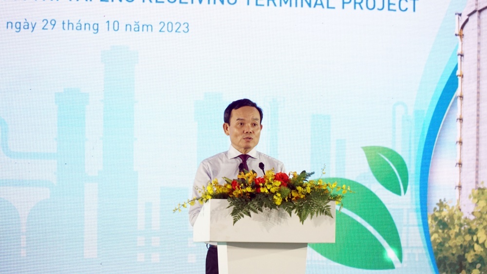 Phó Thủ tướng Trần Lưu Quang phát biểu tại Lễ khánh thành kho LNG 1 triệu tấn Thị Vải