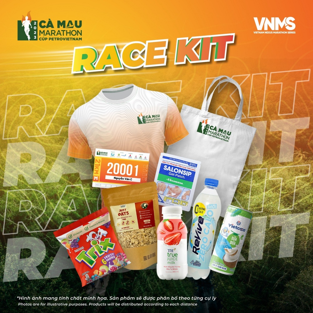 Bộ Race kit chính thức của giải Marathon Cà Mau 2023 - Cúp Petrovietnam