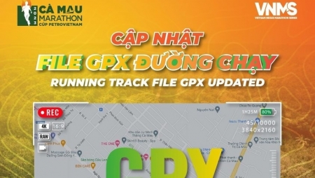 File GPX đường chạy chính thức cho các cự ly của giải Marathon Cà Mau 2023