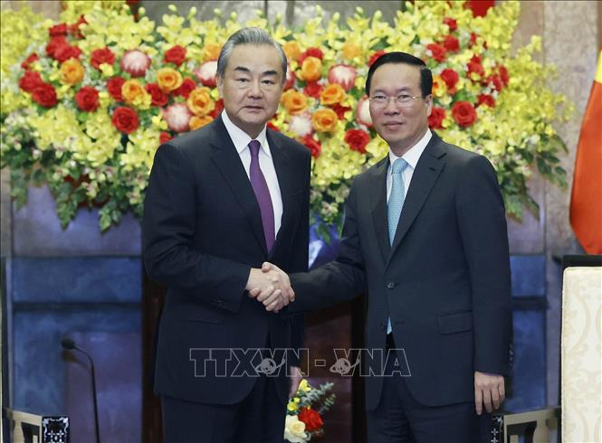 Chủ tịch nước Võ Văn Thưởng tiếp Bộ trưởng Bộ Ngoại giao Trung Quốc Vương Nghị