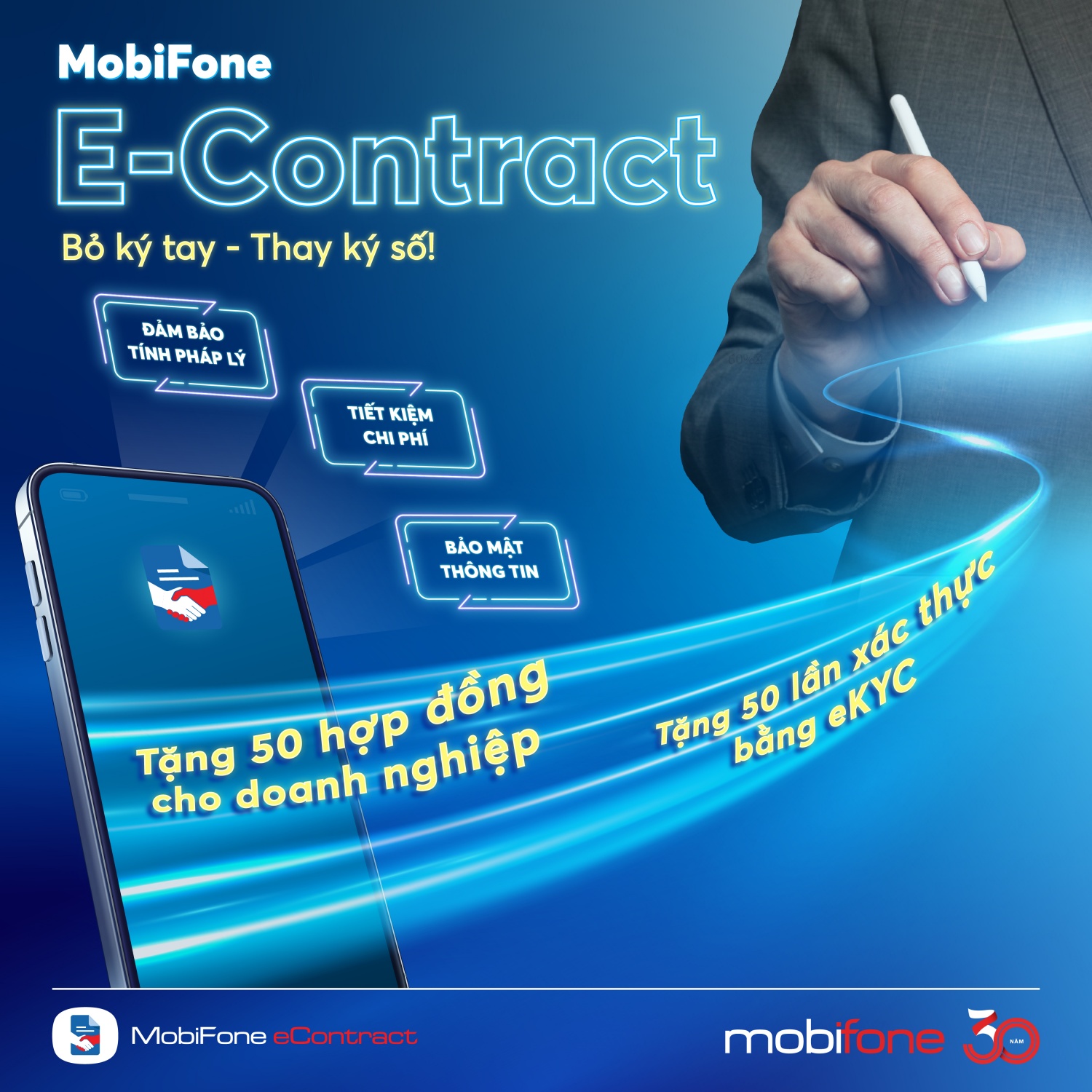 Chuyển đổi số hiệu quả cùng Hợp đồng điện tử có “tích xanh” MobiFone eContract