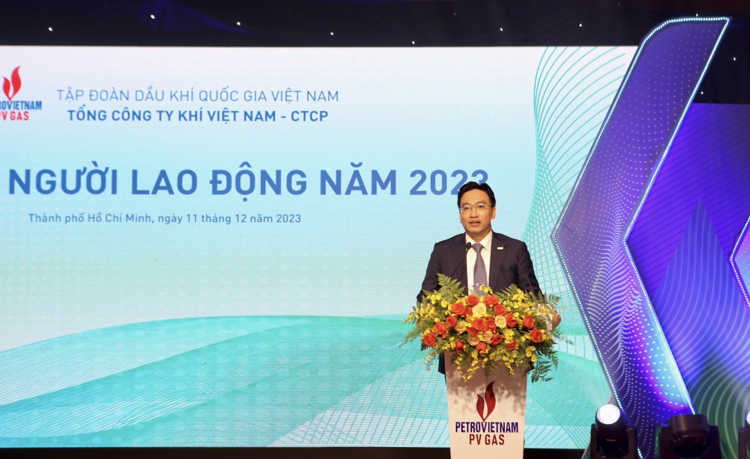 Chủ tịch HĐQT PV GAS Nguyễn Thanh Bình phát biểu đáp từ