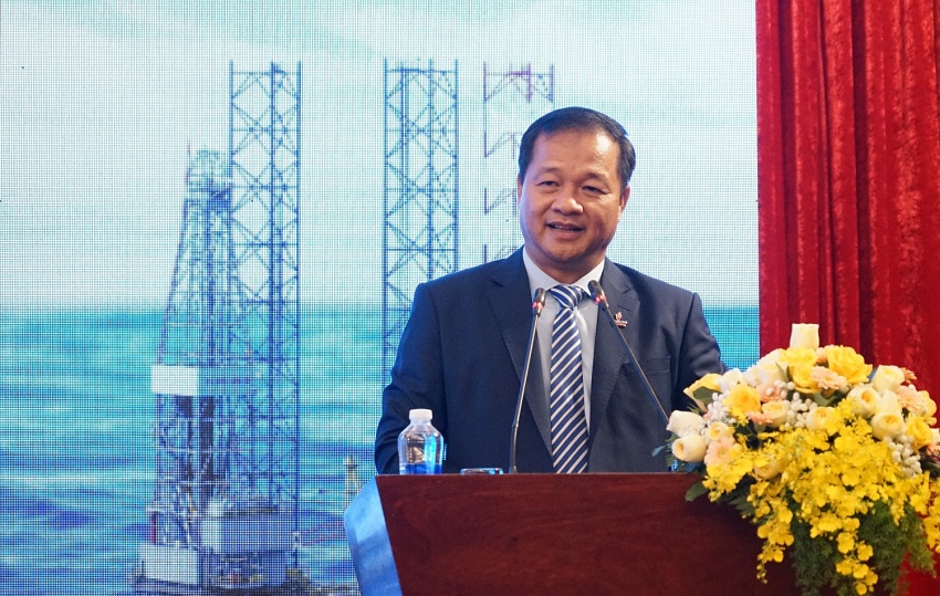 Chủ tịch HĐQT PV Drilling Mai Thế Toàn phát biểu tại Hội nghị.