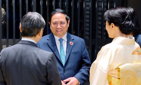 Thủ tướng Phạm Minh Chính hội kiến Nhà vua và Hoàng hậu Nhật Bản