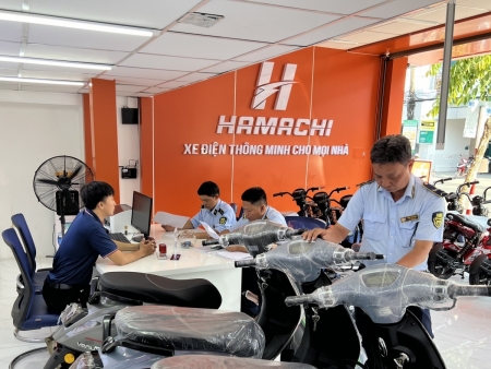 Quản lý thị trường đồng loạt kiểm tra chuỗi kinh doanh xe điện của Công ty Hamachi