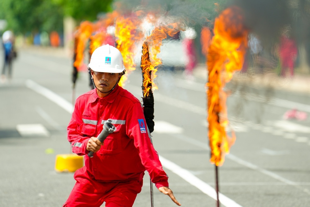 Hội thao An toàn vệ sinh lao động, phòng chống cháy nổ được PV Power. Ảnh Trần Phúc Thái