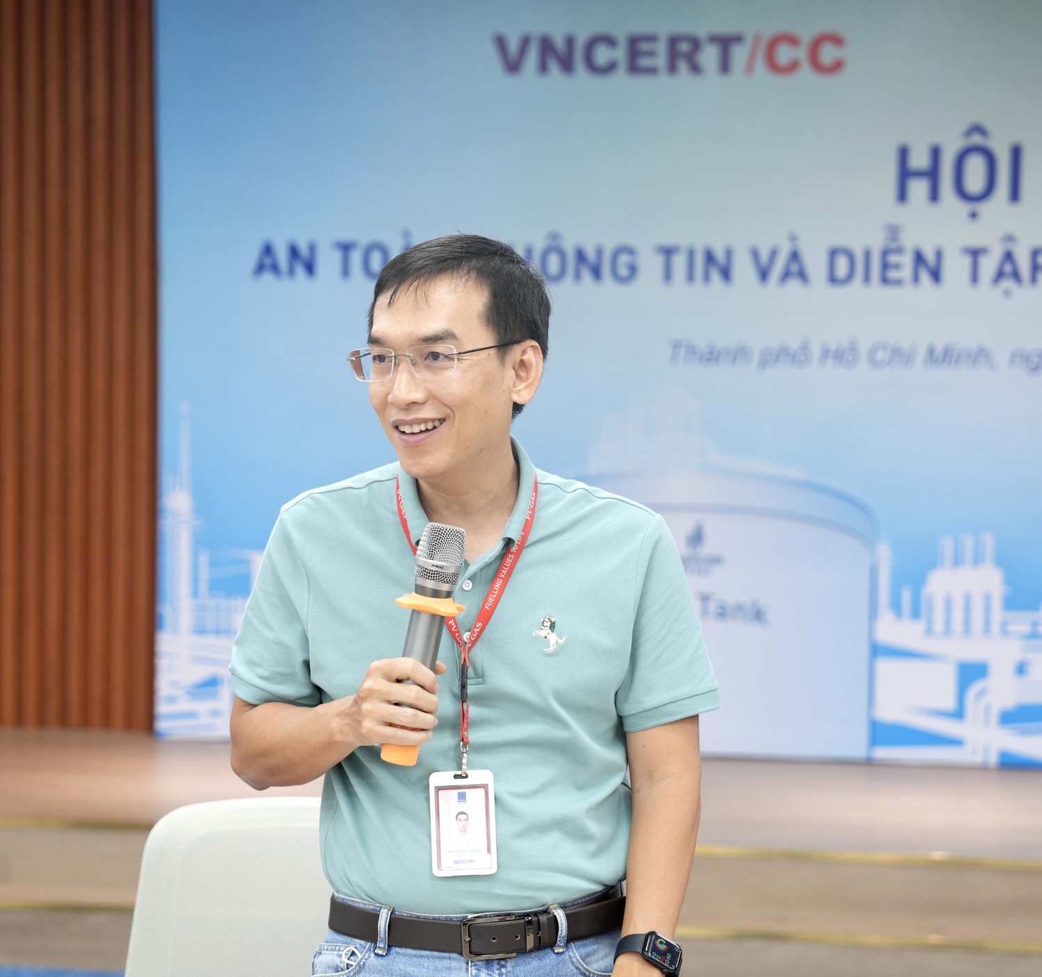 Ông Đinh Thanh Phương phổ biến các lỗ hổng bảo mật đã được xử lý qua đợt diễn tập an ninh mạng PV GAS 2023.
