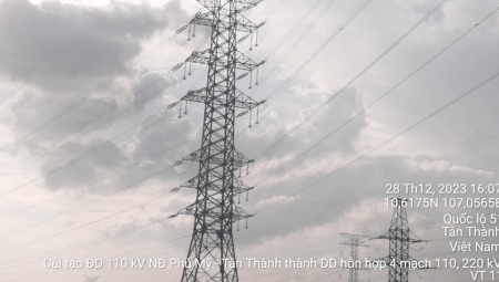 Đóng điện Dự án cải tạo đường dây 110kV nhiệt điện Phú Mỹ - Tân Thành thành đường dây 4 mạch hỗn hợp
