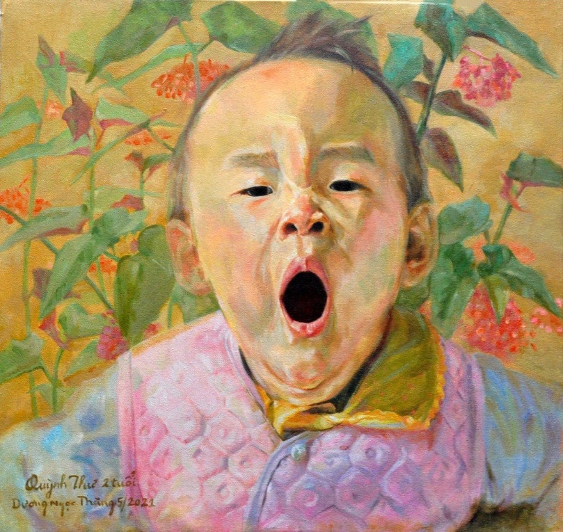 Tranh của họa sĩ Dương Ngọc Thăng ở triển lãm (Ảnh: Ban Tổ chức).
