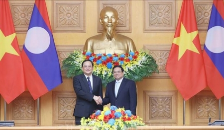 Thủ tướng Phạm Minh Chính hội đàm với Thủ tướng Lào Sonexay Siphandone