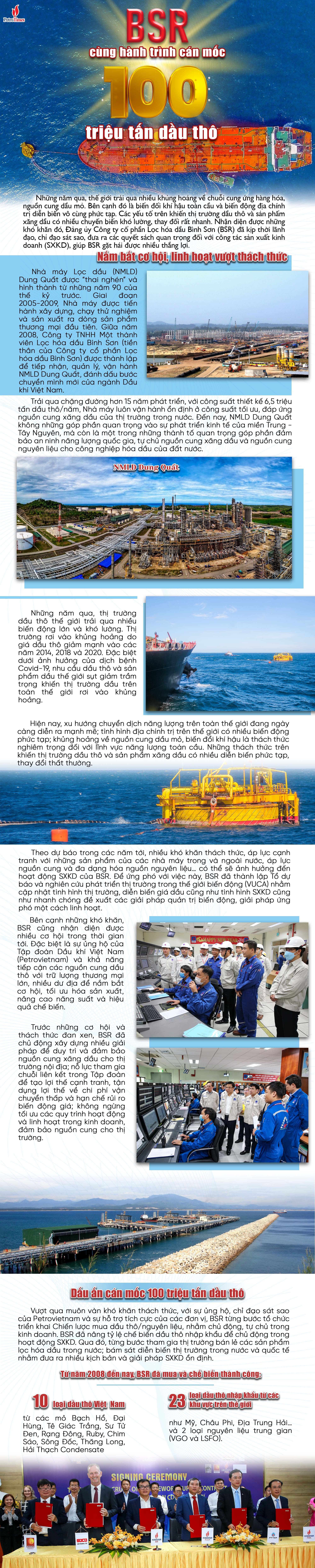 [E-magazine] BSR cùng hành trình cán mốc 100 triệu tấn dầu thô và nguyên liệu