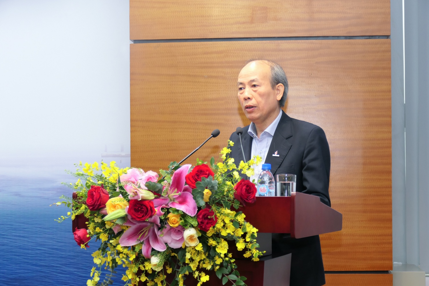 đồng chí Lê Hồng Thái - Trưởng Ban Công nghệ An toàn Môi trường phát biểu tại lễ tổng kết