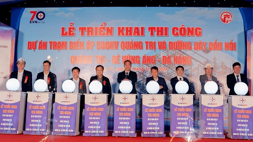 Triển khai thi công Trạm biến áp 500kV Quảng Trị và đường dây đấu nối