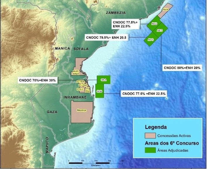CNOOC giành được 5 giấy phép thăm dò khu vực dầu khí ngoài khơi Mozambique