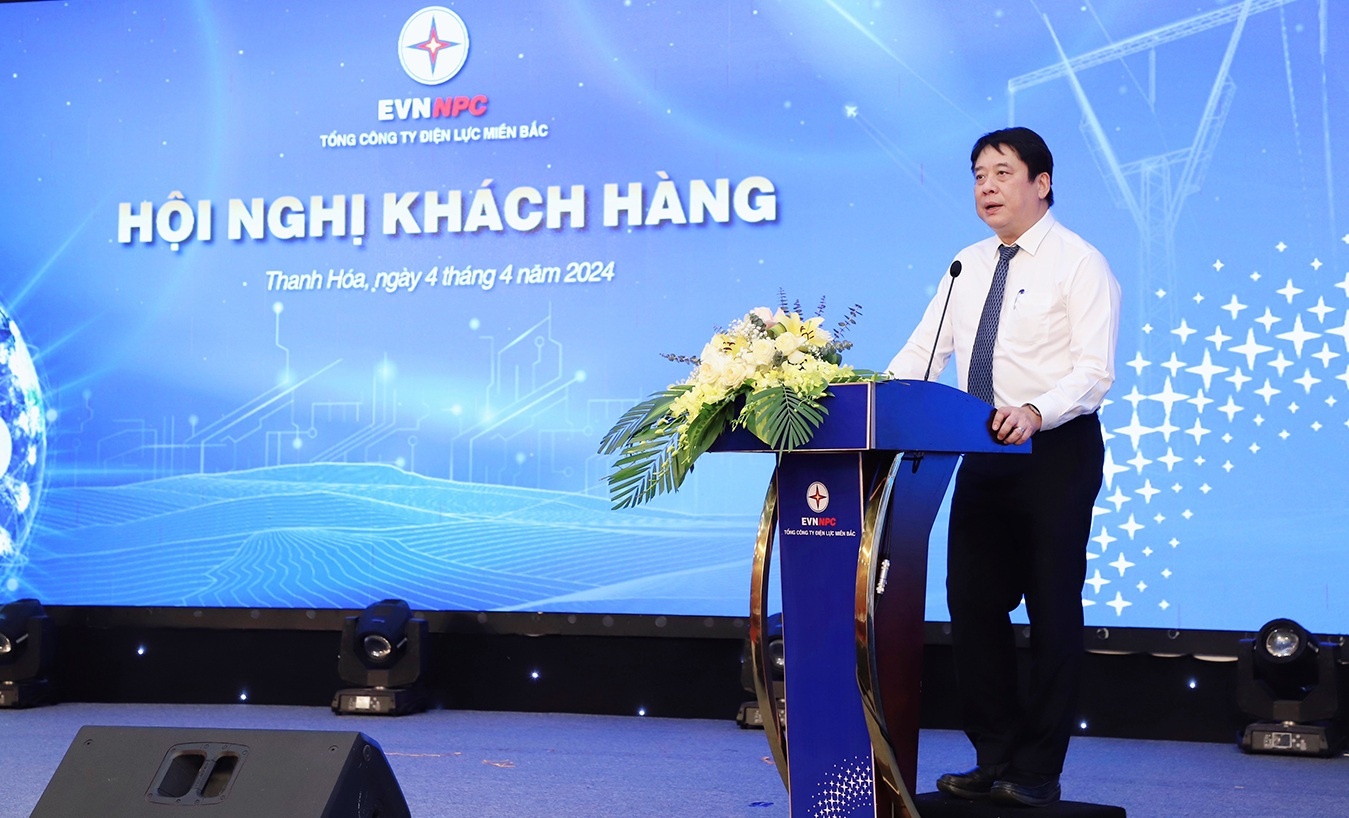 Nguyễn Anh Tuấn - Tổng Giám đốc Tập đoàn Điện lực Việt Nam phát biểu tại hội nghị.