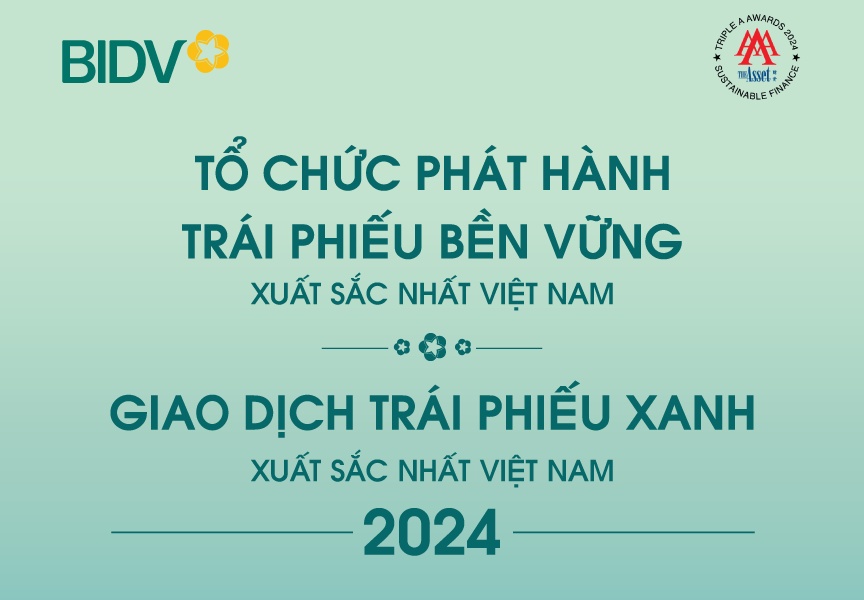 BIDV được vinh danh trong lĩnh vực tài chính bền vững