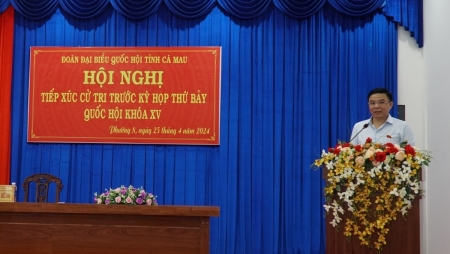 Đồng chí Lê Mạnh Hùng tiếp xúc cử tri tại Cà Mau trước Kỳ họp thứ 7, Quốc hội khóa XV