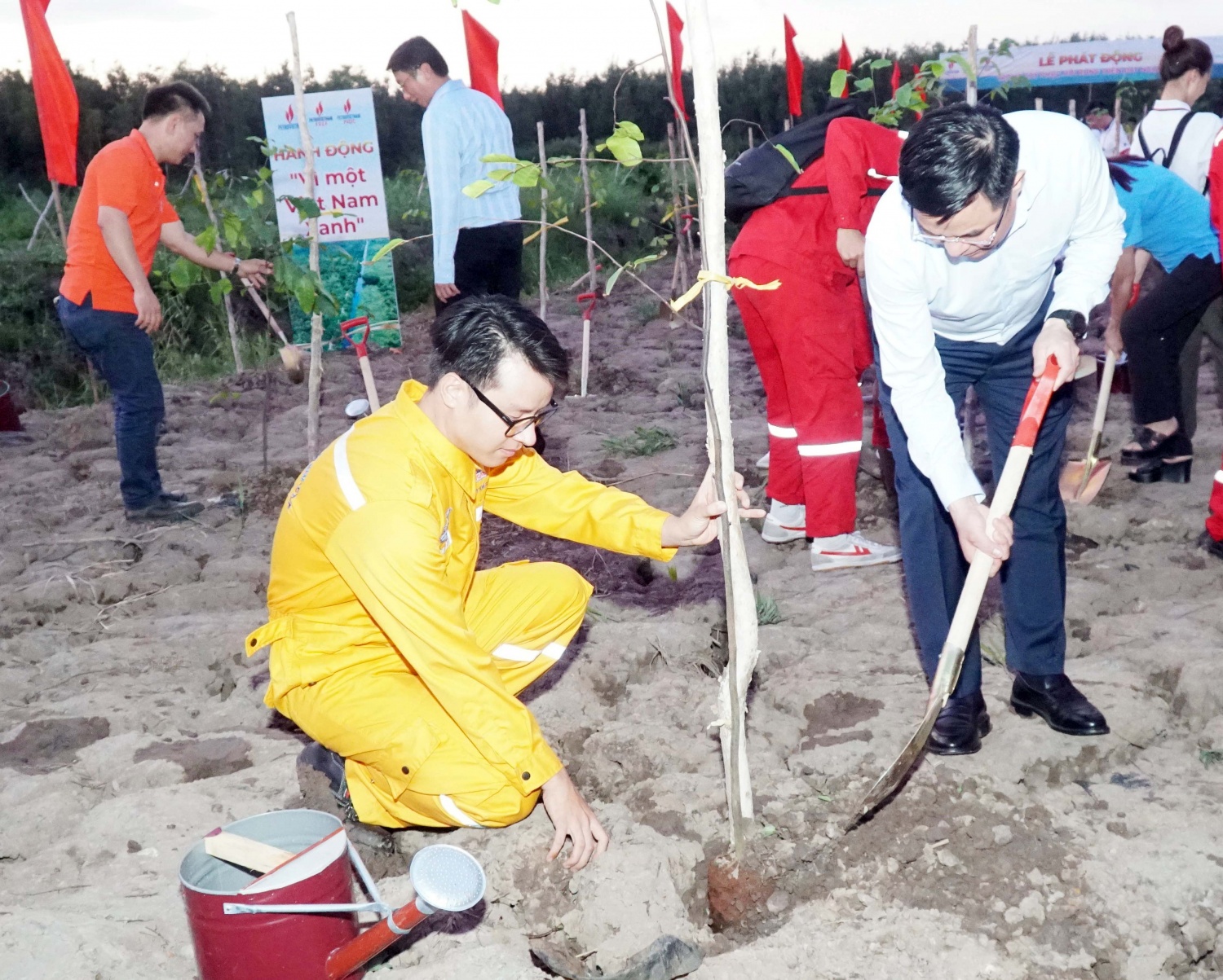 Chủ tịch HĐTV Petrovietnam Lê Mạnh Hùng tham gia trồng cây