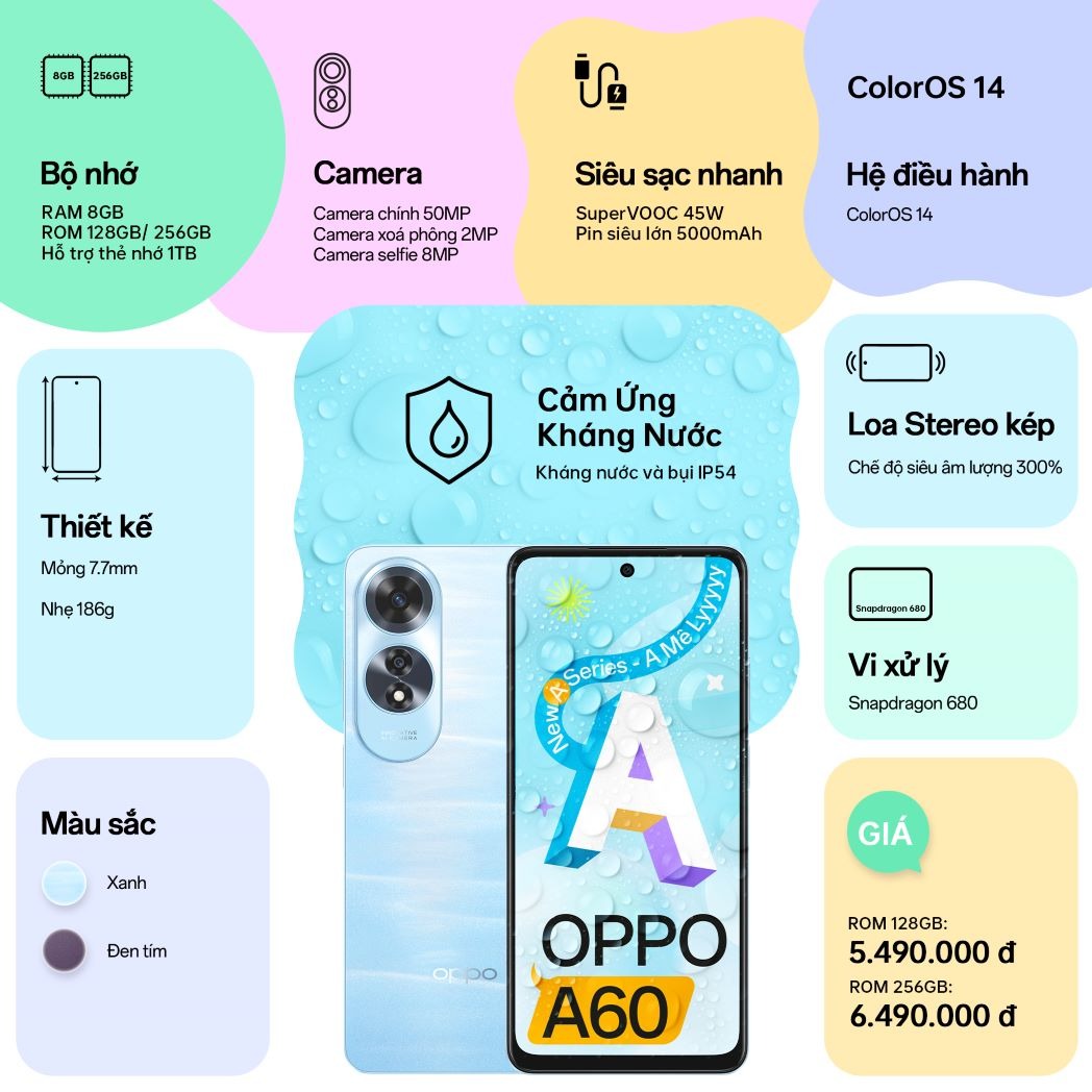 OPPO A60 - điện thoại dành cho GenZ chính thức trình làng