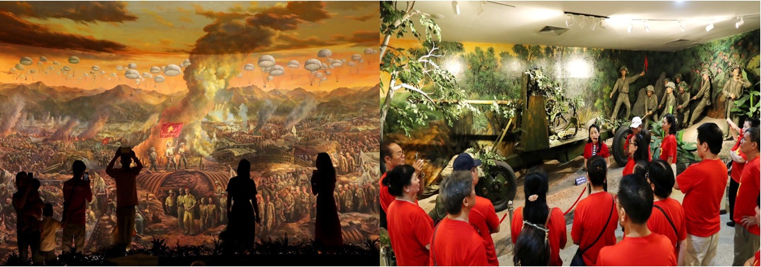 Người dân đến thăm Bảo tàng Chiến thắng lịch sử Điện Biên Phủ.
