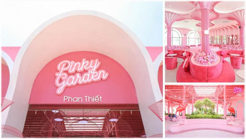 Pinky Garden – quán cafe với tông màu hồng đặc trưng đang là một điểm check in hút khách tại NovaWorld Phan Thiet